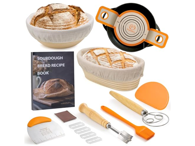 Ensemble de Doublures Banneton Ovale Professionnel avec Cadre en Rotin de Première Qualité