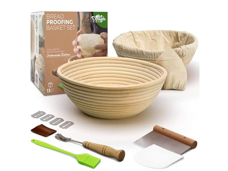 Panier de Fermentation de Pain en Rotin Ovale Banneton Levée Rond de 9 Pouces