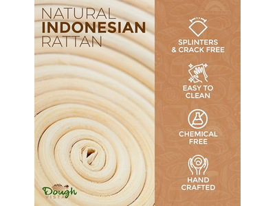 Panier de Fermentation de Pain en Rotin Ovale Banneton Levée Rond de 9 Pouces