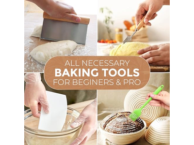 Panier de Fermentation de Pain en Rotin Ovale Banneton Levée Rond de 9 Pouces