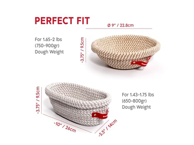 Bannetons en Plastique Pain Sans Pétrissage Banneton Grand Silicone Doublure DIY Marron