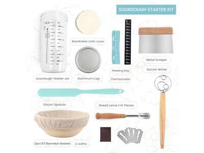 Kit de Fabrication de Pâte Fermentée Banneton avec Couvercle