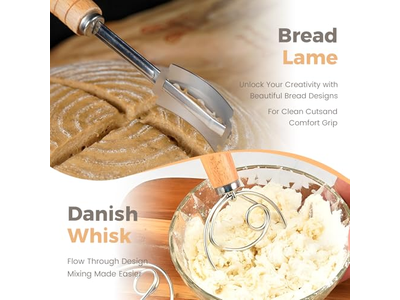 Kit de Fabrication de Pâte Fermentée Banneton avec Couvercle