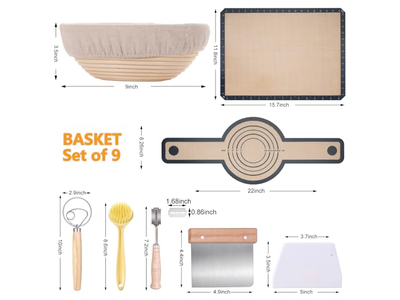 Bol de Levée Panier Banneton Forme de Cœur Pain Rond Rehausseur Pain Maison