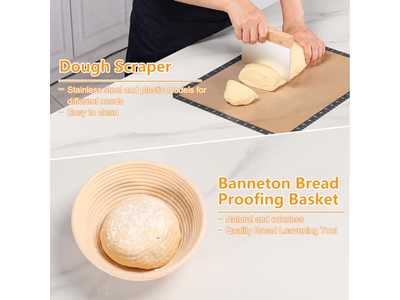 Bol de Levée Panier Banneton Forme de Cœur Pain Rond Rehausseur Pain Maison