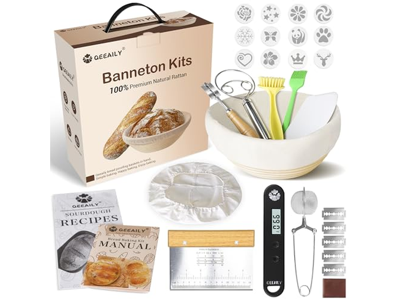 Panier Banneton en silicone rose avec doublure pour levain ensembles ovales DIY rotin naturel