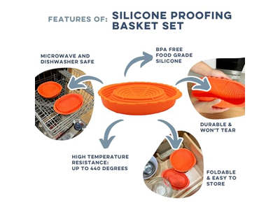 Panier de boulangerie en silicone pour pain au levain Paniers cadeaux avec articles Muffin et Biscuit