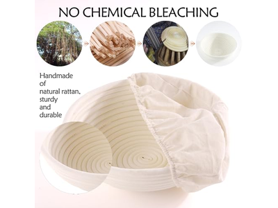 Panier de Levée Banneton pour Pain au Levain avec Doublure