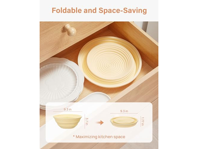 Paniers Banneton Rectangulaires et Ronds de 10 Pouces Ovales en Osier Doublés, 7 Paniers