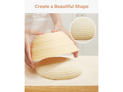 Paniers Banneton Rectangulaires et Ronds de 10 Pouces Ovales en Osier Doublés, 7 Paniers