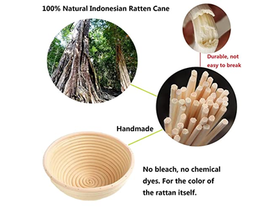 Paniers de Levée en Osier Français Bannetons en Rotin Vietnamien pour Levain