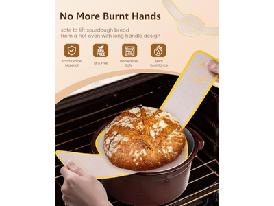 Panier Banneton avec grattoir en plastique fait main, formes multiples, couleur naturelle