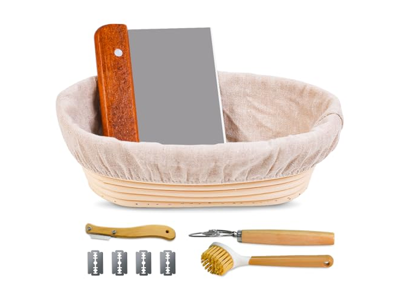 Banneton Ovale en Gros Pain Naturel en Osier Rotin Levée Baguette