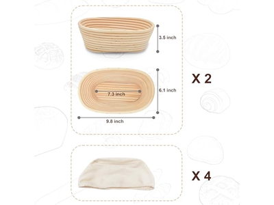 Ensemble de Panier de Levée pour Boulangers à Domicile Pain au Levain Vente en Gros Banneton
