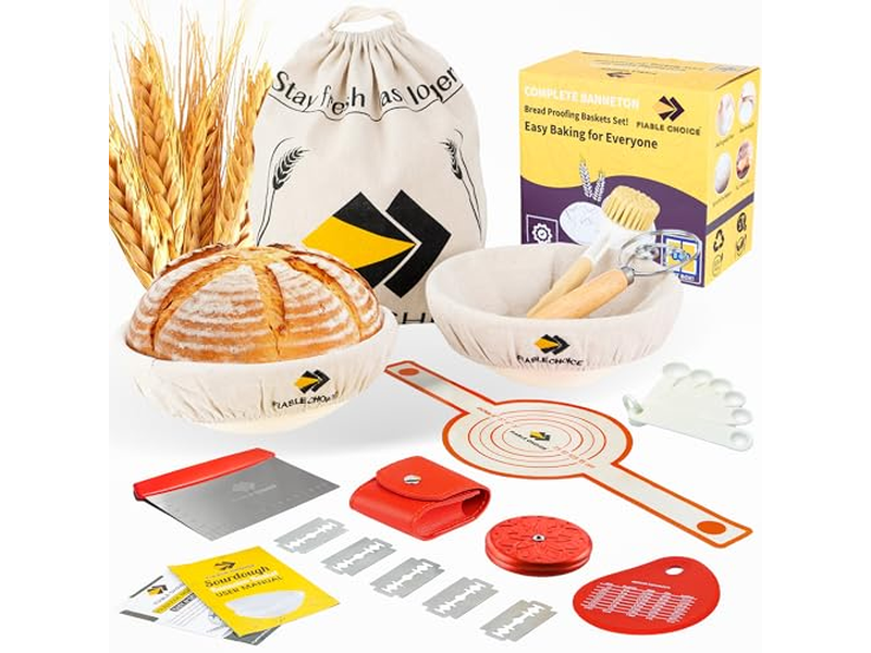Ensemble de Panier de Levée de 2 Rond et Ovale 3 Pièces Pain Banneton 5 Pièces Vente Chaude
