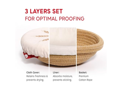 Paniers à pain en rotin Banneton, panier de fermentation rond pour fournitures de boulangerie