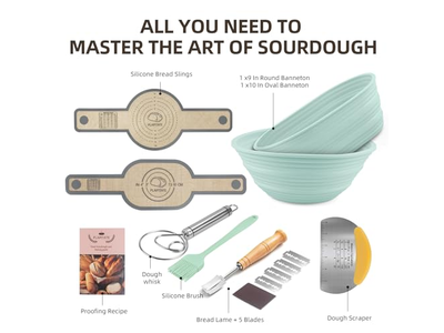 Panier de fermentation de pain Banneton en anneau, divers designs avec un kit écologique de 15 pouces