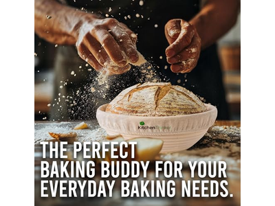 Panier de fermentation de pain montant pour boulangerie avec doublure en tissu alimentaire de 12 pouces