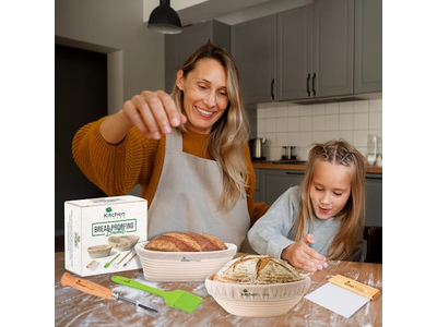 Panier de fermentation de pain montant pour boulangerie avec doublure en tissu alimentaire de 12 pouces