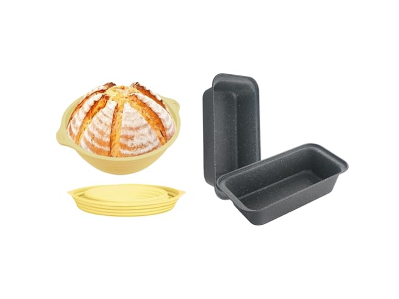 Paniers à pain ronds artisanaux avec doublures pour fermentation en forme d'anneau